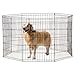 Ollieroo Dog Playpen Exercise Pen Cat Fence Pet Outdoor Indoor Cage 8 Panel Black E-Coat Small (24