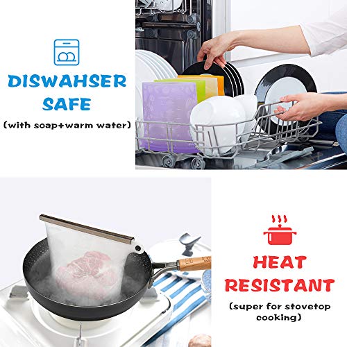 Leson Reusable Food Bags Silicone Food Storage Containers Versatile Cooking Bags Preservation Airtight Seal Bags for Freeze Steam Heat Microwave Fruits Vegetables Meat Milk (4 Packs) - Thumbnail 4