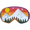 PatchClub Ski Snowboard Goggles Patch, 3.5 inches, Winter Mountain Sports Adventure Patch - Colorful, Fully Embroidered Iron On/Sew On