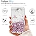 LeYi Glitter Clear Quicksand Liquid Protective Case with Tempered Glass Protector [2 Pack] for Samsung Galaxy J7 V,J7 Prime,J7 2017,J7 Perx,J7 Sky Pro, Halo TP - Rose Gold