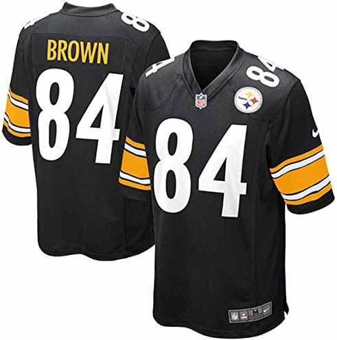 84 Antonio Jerseys Brown Jersey Mens American Football Game Jerseys Black color Size XXXL