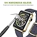 Apple Watch 42mm Screen Protector, Amoner iWatch Tempered Glass Screen Film [Full Coverage][2.5D Curved Edge] for 42mm iWatch Series 3/2/1 （Black）
