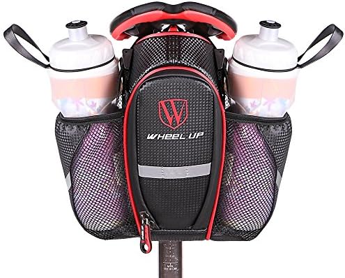 Bike Saddle Bag, WAGOLO Mountain Road MTB Bicycle Cycling Polyester Saddle Bag with 2 Pockets for Water Bottles, Bike Back Seat Rear Bag Repair Tools Pocket Pack