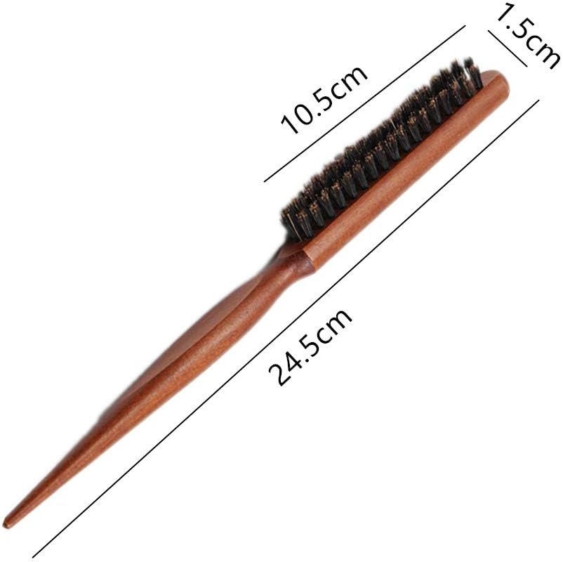 Teasing Hair Brush Boar Bristle Hairbrush Tail Comb Professional Salon Comb for Long Thick Curly Wavy Dry or Damaged Hair Reducing Hair Breakage - Image 3
