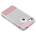 ULAK iPhone 4S Case, iPhone 4 Case,4S Case, Dual Layer Hybrid Slim Hard Case with Hard PC Cover and Soft Inner TPU for iPhone 4S 4(Minimal Rose Gold Stripes)