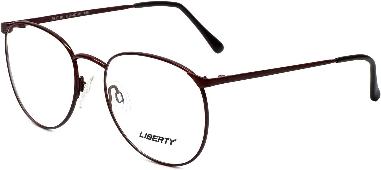 Liberty OpticalDesigner Oval Eyewear Frame LA-4C-1 in Brown Marble 55mm