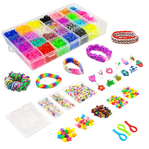 12500 + Rainbow Loom Grand Refill Pack – Rubber Loom Bracelets Refill Kit for Kids – Bracelet and Rubber Bands Jewelry Making Kit Refill Package – 42 Colorful Bands Kit for Loom Bracelets Arts Crafts