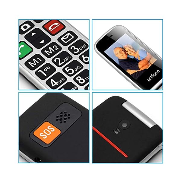 artfone-Big-Button-Mobile-Phone-for-Elderly-Senior-Flip-Mobile-Phone-Clam-Dual-SIM-Free-Unlocked-Easy-to-Use-Pay-as-You-Go-24-LCD-Display-SOS-Button-Talking-Numbers-Torch-FM-Radio-and-Camera artfone Big Button Mobile Phone for Elderly, Senior Flip Mobile Phone Clam Dual SIM Free Unlocked Easy to Use Pay as You…