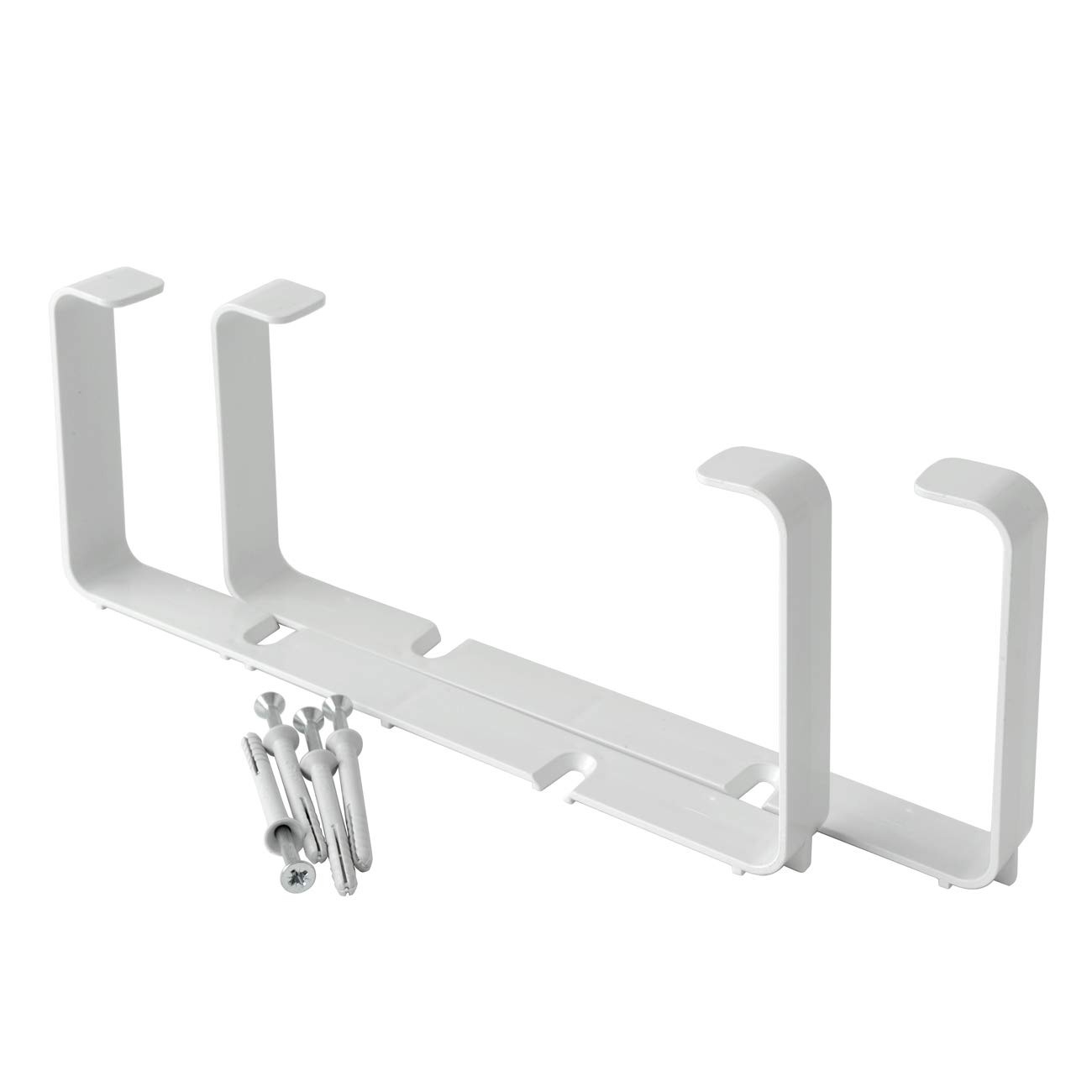 La Ventilazione STV2229B No. 2 Hose Clamp Brackets with Screws and Dowels for Rectangular Tube, 220x90 mm. White