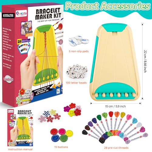 Hzitcigm Girl's Bracelet Kit 6 7 8 9 10 11 12 Years Brazilian Bracelets DIY Children's Jewellery Creative Gift for Birthday Christmas Easter