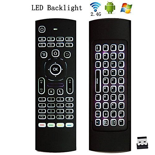 Ybee MX3 Backlight Multifunction 2.4G Air Mouse Mini Wireless Keyboard & Infrared Remote Control & 3-Gyro + 3-Gsensor for Google Android TV/Box, IPTV, HTPC, Windows, MAC OS, PS3