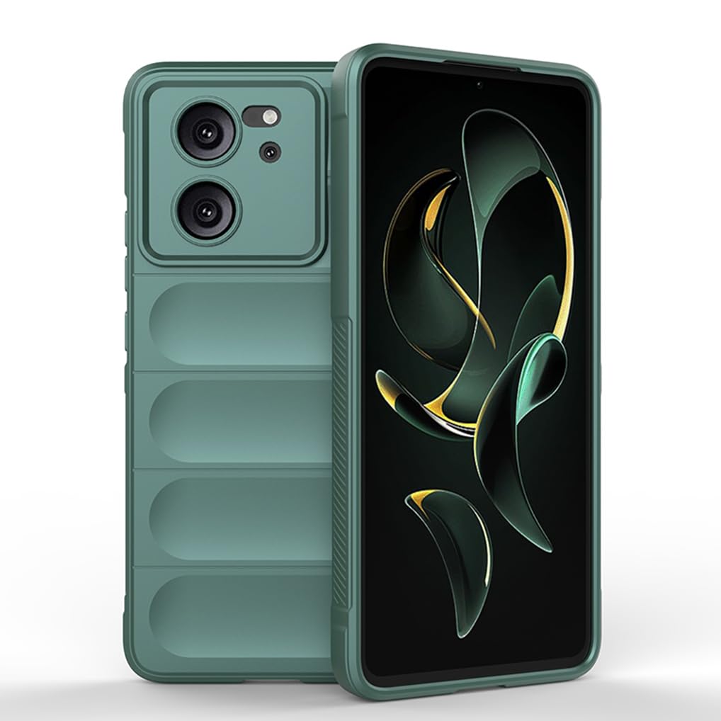 SEAHAI Case for Xiaomi 13T 5G / Xiaomi 13T Pro 5G, Sturdy Shockproof Case Soft Silicone Airbag Design Rubber Cover Heavy Duty Protection Ultra Thin Cover - Green