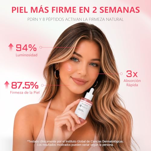 WEUD Serum Coreano Original, Serum Facial con Salmon DNA PDRN, Multi Péptido, Niacinamida, Cuidado Antiedad y Reparador, Reafirman, Ilumina la Pie, Suero PDRN para Todo Tipo de Piel (30ML)