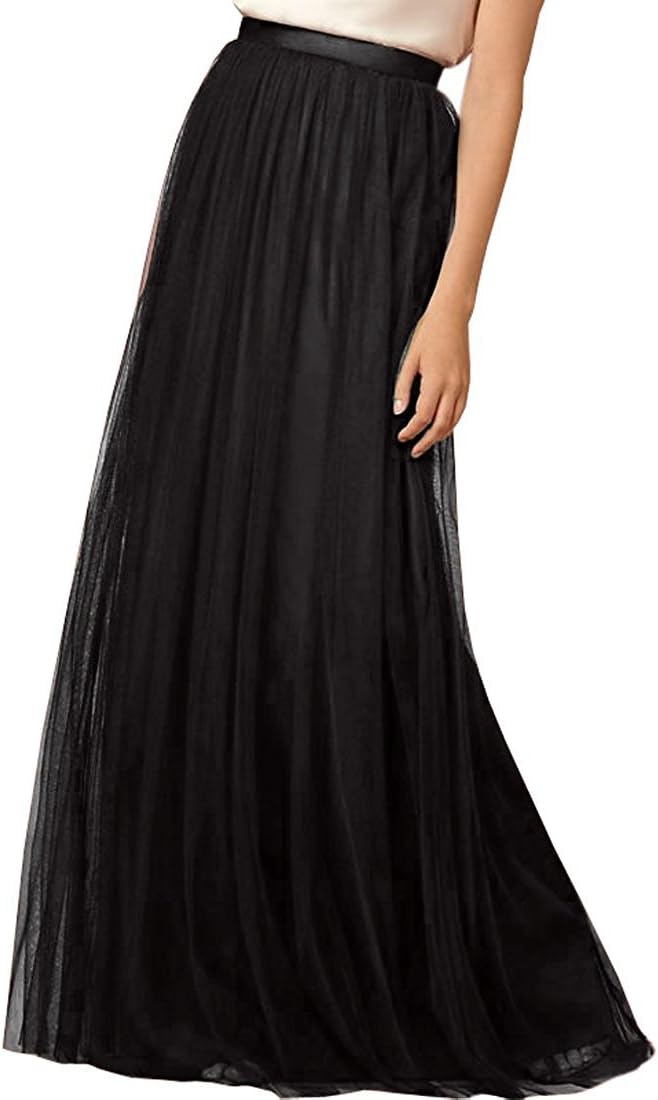 Clearbridal Women's 50s Vintage Tulle Petticoat Dress A Line Mixi Long Prom Party Tutu Skirt 12024