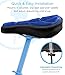 Aduro Sport Bike Seat Cushion Cover Pad with Memory Foam for Bicycle Narrow Seat Saddle, No Installation Needed, Bounce Free - Enjoy Longer Rides, Water Resistant (Blue)