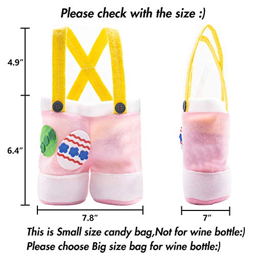 Easter Gift Candy Bags, 3 Pack Easter Egg Bags Pants Style Lovely Bunny Treat Bags