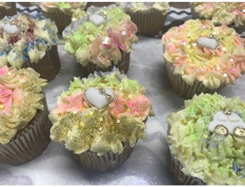 EDIBLE GLITTER METALLIC 100% SILVER STARS 0.04 Ounce Used cakes, cupcakes,flakes, cookies By OH! SWEET ART
