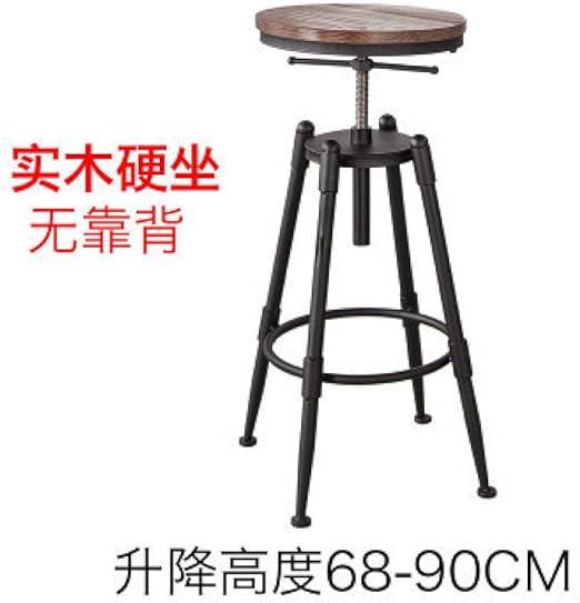 Barhocker Barstuhl,Amerikanischer Retro-Loft-Industriestuhl,Massivholz