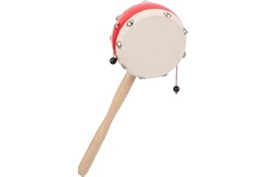 ifundom Rattle Drum Traditional Sheepskin Shaking for Lightweight Percussion Instrument for Sensory Exploration and Rhythm De