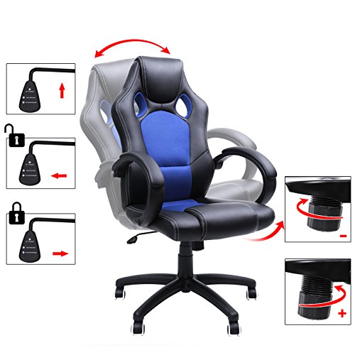 SONGMICS-Poltrona-Girevole-Sedia-Direzionale-Ergonomica-da-Ufficio-Studio-Regolabile-con-Rotelle-OBG56L