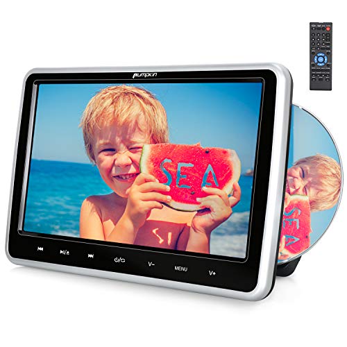 PUMPKIN 10.1 Inch Headrest Car DVD Player with Suction Drive, Support Region Free, Sync Screen, AUX, AV in Out, Last Memory, USB SD