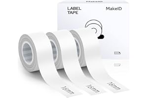 MakeID L1 Label Maker Tape Adapted Label Print Paper Refills Standard Laminated Office Labeling Tape Replacement 0.63 inch x 