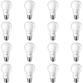 Philips LED Frosted A19 Light Bulb, Non-Dimmable, 800 Lumen, Daylight (5000K), 9W=60W, E26 Base, 16-Pack