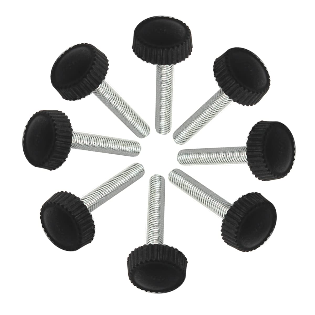 20Pcs M5x25 Male Thread Thumb Screw Hand Tightening Screw Black Plastic Handle Knob Clamping Screw