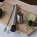 Arctic Chill 3 Piece Stainless Steel Muddling Tool Set, Grooved Nylon Head Muddler, Bar Mixing Spoon with Garnish Fork Tip, Double-Sided Cocktail Jigger, Perfect Professional Bartender Kit