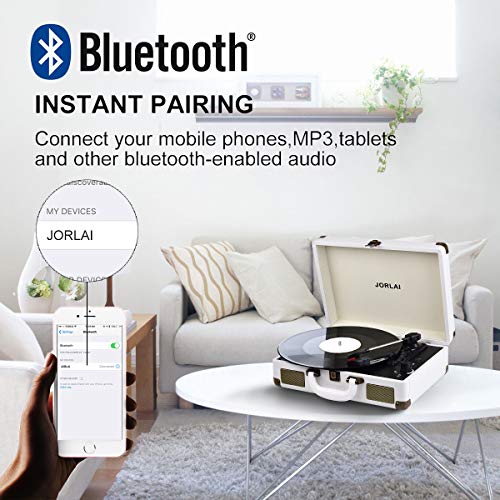 2 JORLAI+Turntable+Bluetooth+Rechargable+Recording