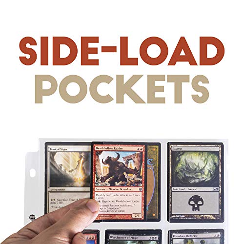 9-Pocket Trading Card Pages, Side-Load | Protective Sleeves for Standard Size Cards | TCGs, Sports, and Collectible Card Games| Acid-Free Transparent Plastic Sheets for 3-Ring Trading Card Binders - Thumbnail 4
