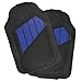 BDK Two-Tone PolyPro Car Seat Covers Full Set with Motor Trend Heavy Duty Rubber Car Floor Mats, Black & Blue – Interior Covers for Auto Truck Van SUV