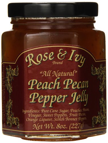 Rose & Ivy Pepper Jelly, Peach Pecan, 8.0 Ounce