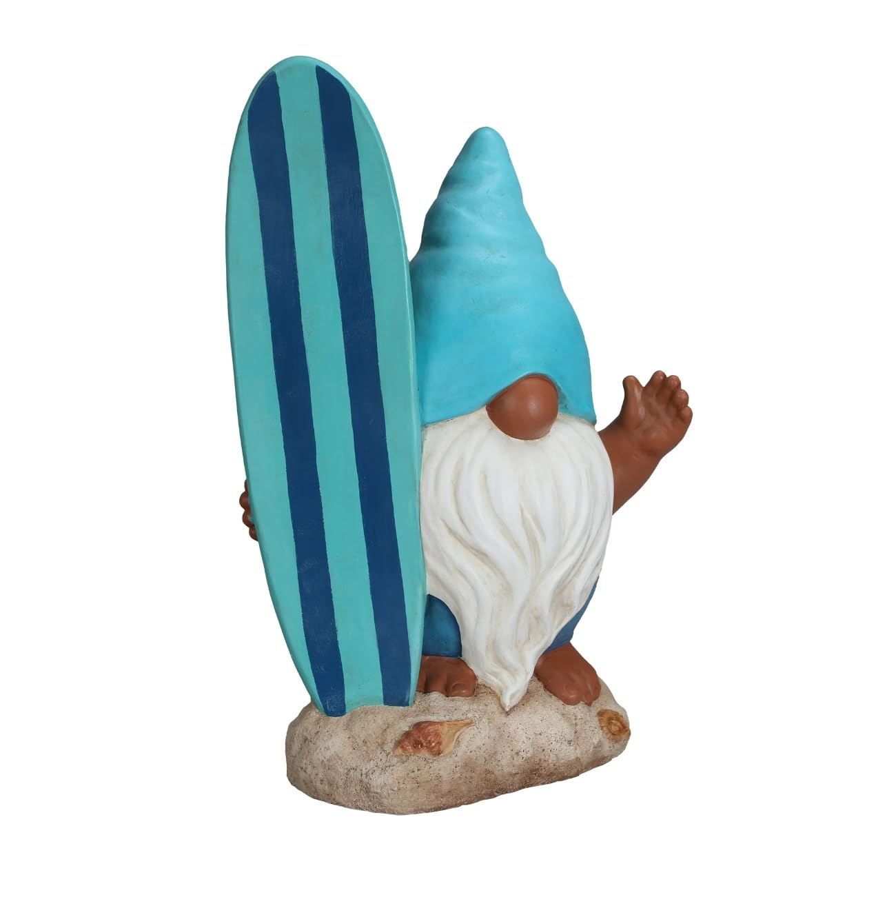 Photo 1 of GDUFAMIU 14''H Garden Gnome Blue Outdoor Gnome for Patio Garden Beach Pool, Pond, Sea, Coastal Area Décor, Cute Garden Sculpture & Statue, Large