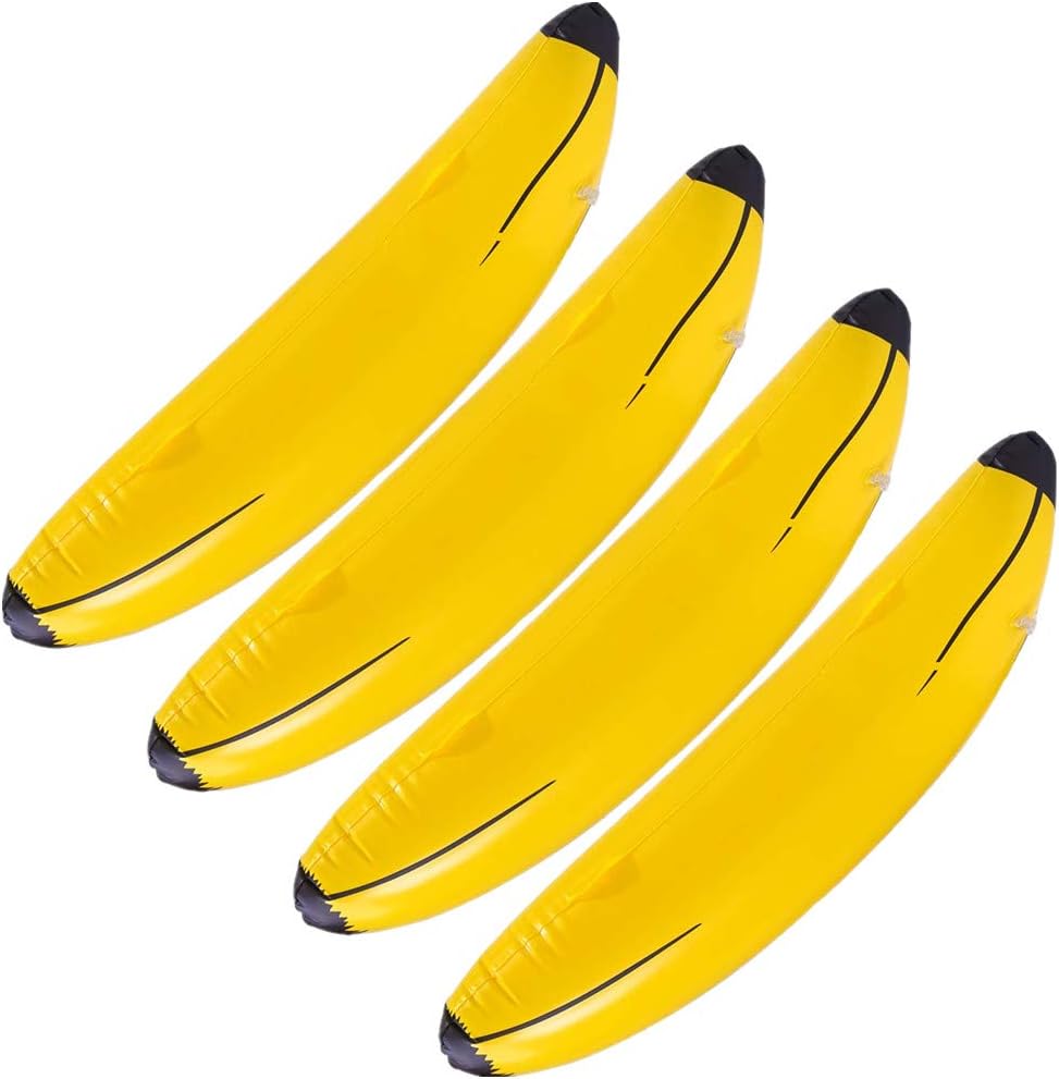 Inflatable Bananas Balloons, Display Props Creative Home Wedding Showcase Hawaii Party Decorations Bolloons 4 Pack