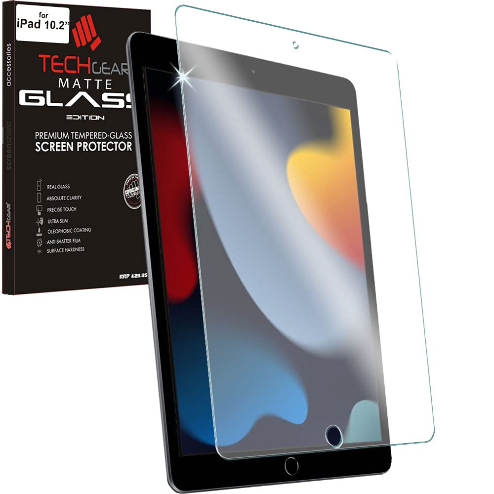 TECHGEAR Anti-Glare Screen Protector for iPad 10.2" 2021/2020 / 2019 MATTE GLASS Edition Genuine Tempered Glass Screen Protector Guard Cover Made for Apple iPad 10.2" 9th / 8th / 7th Generation