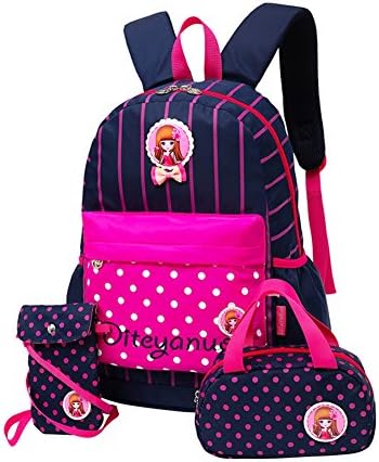 Waterproof School Backpacks Shoulder Bag and Handbag,Cool Book Bag 3 PCS Purse Girls Students (navy blue)