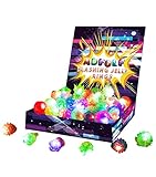 36 Pack Flashing Led Bumpy Rubber Rings for Party Favors Jelly Bubble Light Up Finger Toy