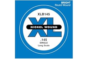 D'Addario XLB145 Nickel Wound Bass Guitar Single String, Long Scale, .145