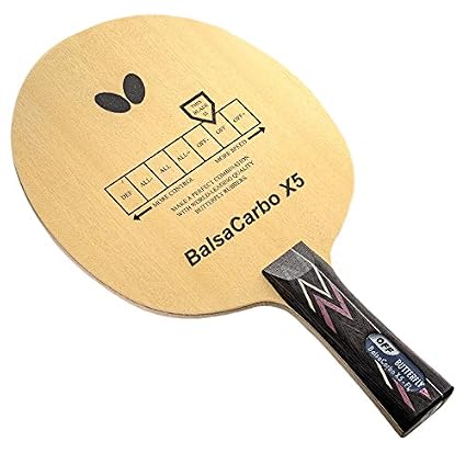 Butterfly Balsa Carbo X5 Pro Line Table Tennis Racket Ittf Professional Ping Pong Paddle With Tenergy 80 Fx Red And Black Table Tennis Rubber An