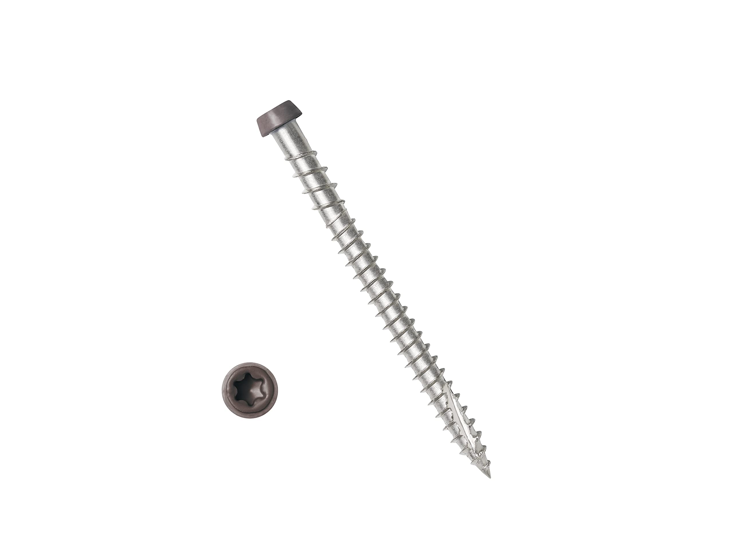 Photo 1 of Stainless Steel Screws #10 x 2-1/2, Self Tapping Wood Screws and Composite Deck Screws with Torx T20 Star Drive, Type 17 Point, Flat Head, 1 Free Bit Included (Dark Brown, 350), by YYL FASTENER