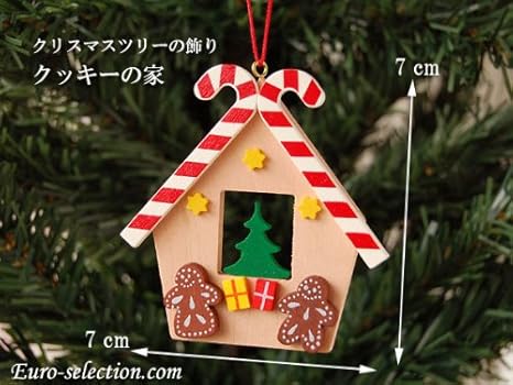 Amazon Co Jp クリスマスツリーの飾り オーナメント クッキーの家 ドイツの木のおもちゃ Kitchen Housewares