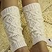 Creazy® Children Kid Hollow Out Boot Cuffs Warmer Knit Leg Sockings (White)