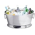 Sol Living Insulated Beverage Tub Large Ice Bucket with Handles Double Wall Stainless Steel Ice Bucket and Cooler for Wine, Drinks, Bar, Party, and Gift Beverage Cooler for Indoor and Outdoor Parties