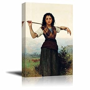The Little Shepherdess by William Adolphe Bouguereau Print...