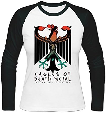 Sadytui Womens Cotton Graphic Eagles Of Death Metal Long Baseball T-shirts M White