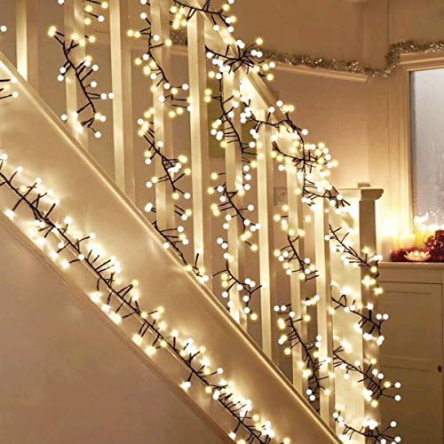 Fairy Lights Christmas Led String Lights YUEGANG 2 Color Waterproof Firecracker Decorative Lights for Xmas Party Garden Romantic Wedding 10FT 400 Leds (Warm White)