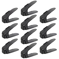 femor Shoe Slots Organizer, Adjustable Shoe Rack, Shoe Organizer - Double Layer Stack - Space Saver Storage Rack Holder 10-Pack (9.8Inch，Black)