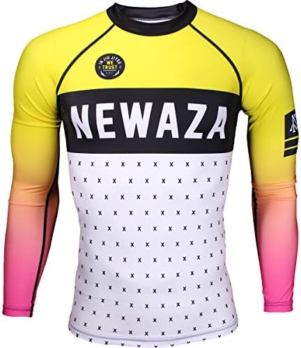 Newaza Apparel In Jiu Jitsu We Trust Longsleeve Rashguard - Yellow-White - X-Large