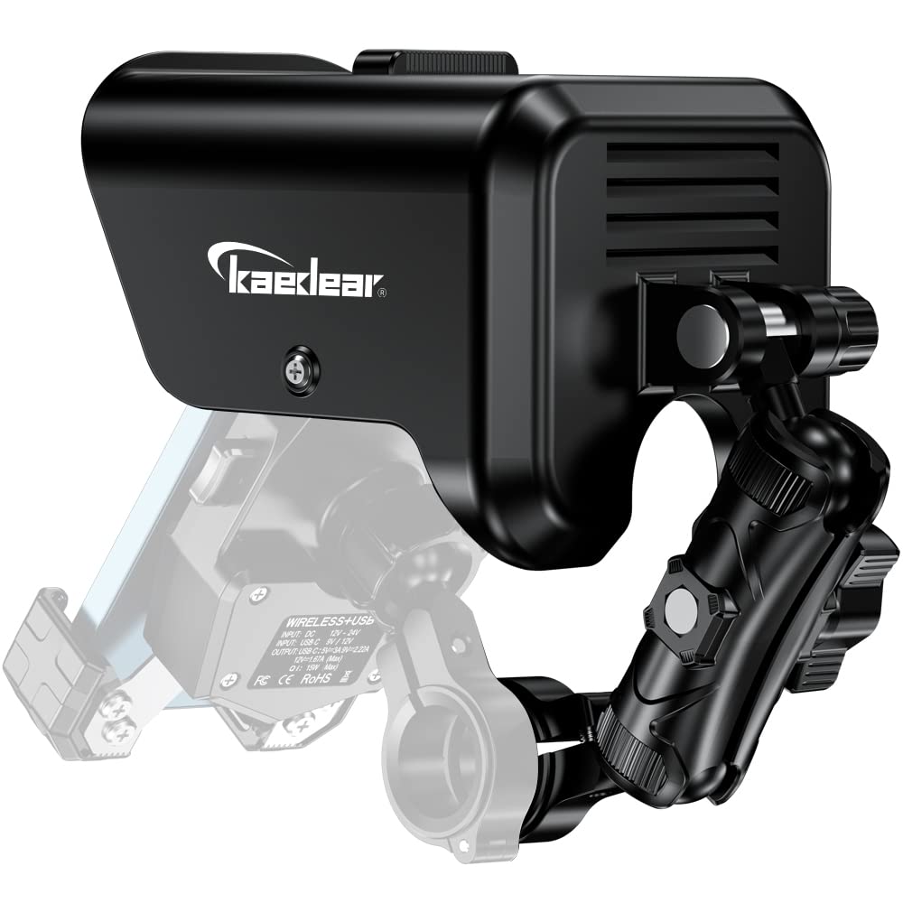 Kaedear(カエディア) バイク サンバイザー 日除け サンシェード 自転車 スマホホルダー 携帯ホルダー スマホ ホルダー スタンド マウント サンバイザー セパレート KDR-V1-M-BK (25.4㎜/ブラック)商品画像